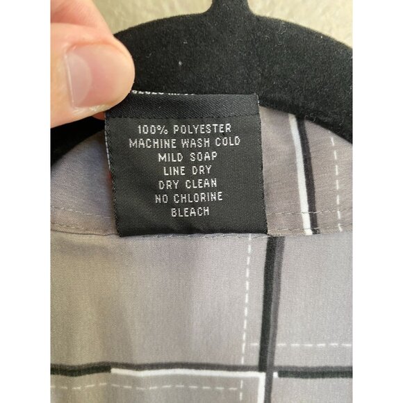 Southpole Mens Gray Checkered Short Sleeve Button-Up Shirt XL polyester collared - Picture 4 of 6